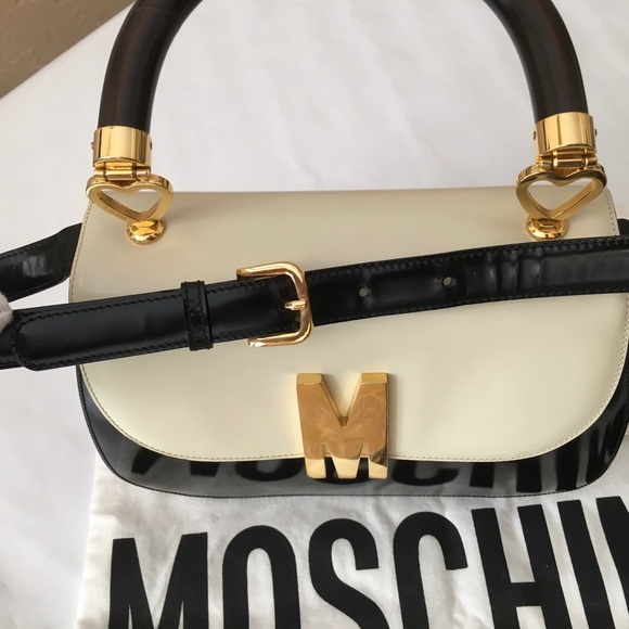 ❤️MOSCHINO❤️ Redwall Tricolor Polished Leather Bag - Picture 8 of 16
